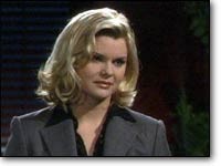 Victoria (Heather Tom) refuse de sortir sans Diego. Les Feux de l'Amour, épisode 7531 (18 décembre 2002, CBS)