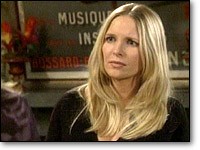 Christine (Lauralee Bell Martin) soupçonne Michael. Les Feux de l'Amour, épisode 7564 (7 février 2003, CBS)