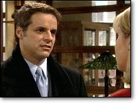 Michael (Christian Jules Leblanc) découvre Lynne dans l'appartement de Christine. Les Feux de l'Amour, épisode 4311 (29 mai 2006, RTS)