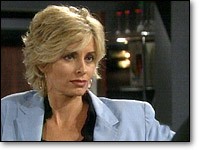 Ashley (Eileen Davidson) s'interroge sur Drucilla. Les Feux de l'Amour, épisode 1927 (26 juillet 2006, RTBF)