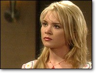 Brittany (Lauren Woodland) est inquiète quand elle apprend  la séparation de ses parents. Les Feux de l'Amour, épisode 4358 (18 juillet 2006, RTS)