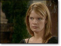 Phyllis (Michelle Stafford) prévient Nikki et Brad. Les Feux de l'Amour, épisode 4369 (31 juillet 2006, RTS)