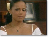 Drucilla (Victoria Rowell) parle de la relation entre Damon et Phyllis. Les Feux de l'Amour, épisode 2023 (10 novembre 2006, RTBF)
