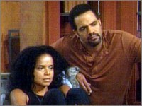 Neil (Kristoff St. John) et Drucilla s'inquiètent pour Devon. Les Feux de l'Amour, épisode 5248 (16 octobre 2009, RTS)