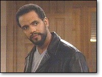 Neil (Kristoff St. John) se demande ce que Dru lui cache. Les Feux de l'Amour, épisode 7775 (5 octobre 2011, TVA)