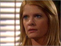 Phyllis (Michelle Stafford) avoue son secret à Nick. Les Feux de l'Amour, épisode 5365 (1 avril 2010, RTS)