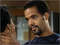 Neil (Kristoff St. John) demande à Dru de lui donner quelques explications. Les Feux de l'Amour, épisode 4696 (7 janvier 2008, TF1)