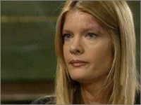 Phyllis (Michelle Stafford) a une discussion avec Damon. Les Feux de l'Amour, épisode 4714 (31 janvier 2008, TF1)
