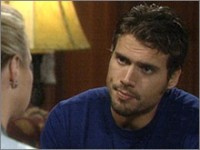 Nick (Joshua Morrow) annonce la mauvaise nouvelle à Sharon. Les Feux de l'Amour, épisode 2320 (9 novembre 2007, RTBF)