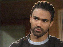 Malcolm (Shemar Moore) se confie à Phyllis. Les Feux de l'Amour, épisode 4812 (7 février 2008, RTS)