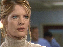 Phyllis (Michelle Stafford) est choquée par la question de Lily. Les Feux de l'Amour, épisode 4816 (13 février 2008, RTS)