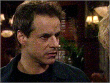 Michael (Christian Jules Leblanc) veut fêter sa réussite avec Gloria. Les Feux de l'Amour, épisode 4855 (12 août 2008, TF1)
