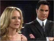 Sharon (Sharon Case) et Brad parlent de la réunion avec Victoria. Les Feux de l'Amour, épisode 4973 (13 février 2009, TF1)