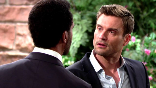 Cane (Daniel Goddard) est choqué par ce qu'il apprend. Les Feux de l'Amour, épisode 10917 (9 mai 2016, CBS)