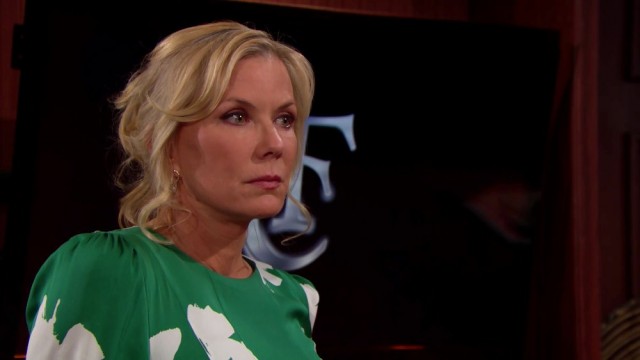 Brooke (Katherine Kelly Lang) est surprise par les révélations de Ridge… Top Models, épisode 7798 (23 juillet 2018, RTS)