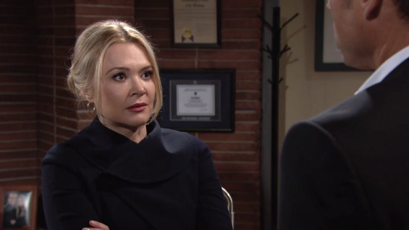 Brittany (Lauren Woodland) veut que Nick lui dise toute la vérité. Les Feux de l'Amour, épisode 11516 (12 septembre 2018, CBS)