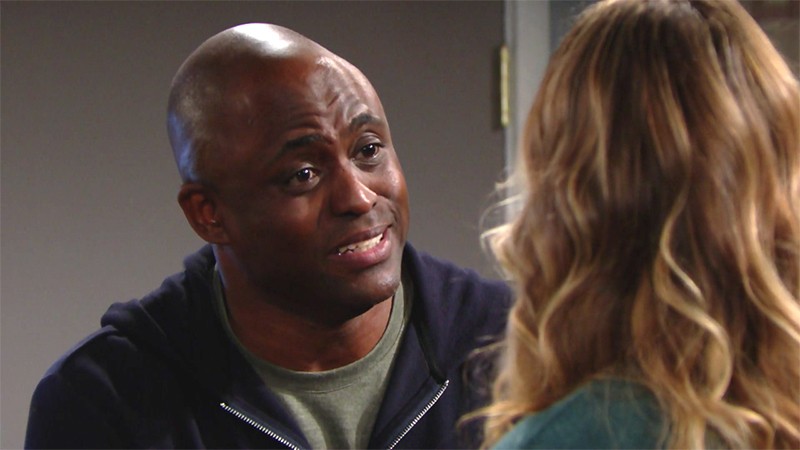 Reese (Wayne Brady) veut empêcher à tout prix que Florence et Zoe parlent. Amour, Gloire et Beauté/Top Models, épisode 8045 (11 mars 2019, CBS)
