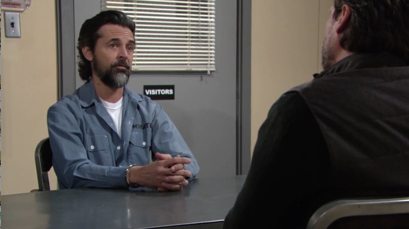 Simon (Jeffrey Vincent Parise) reçoit de la visite. Les Feux de l'Amour, épisode 11819 (21 novembre 2019, CBS)