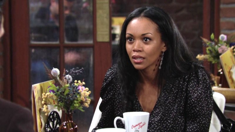 Amanda (Mishael Morgan) dit adieu à Billy. Les Feux de l'Amour, épisode 8620 (2 décembre 2022, RTS)