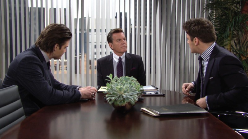 Jack (Peter Bergman) annonce de grands changements pour Jabot. Les Feux de l'Amour, épisode 6238 (23 janvier 2023, RTBF)