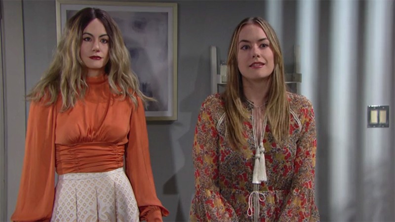 Malgré le malaise, Hope (Annika Noelle) tient à rester ouverte d'esprit. Amour, Gloire et Beauté/Top Models, épisode 8397 (10 novembre 2020, CBS)