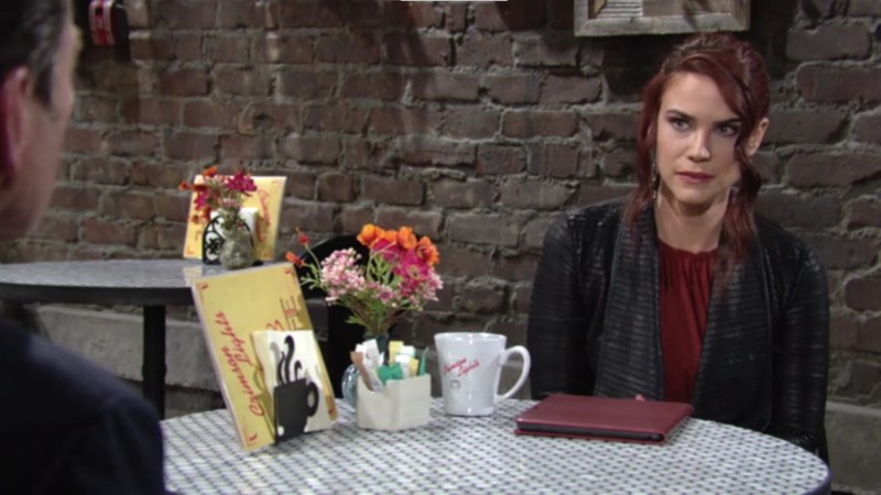 Sally (Courtney Hope) révèle son passé à Jack. Les Feux de l'Amour, épisode 8822 (17 octobre 2023, RTS)