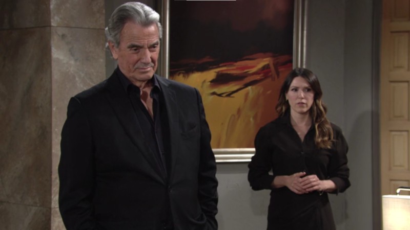 Victor (Eric Braeden) ne croit pas au numéro de Chelsea. Les Feux de l'Amour, épisode 6415 (24 octobre 2023, RTBF)