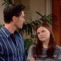 Katie (Heather Tom) ne parvient pas à s'habituer aux mensonges de Bill. Top Models, épisode 6418 (3 mars 2014, RTL9)