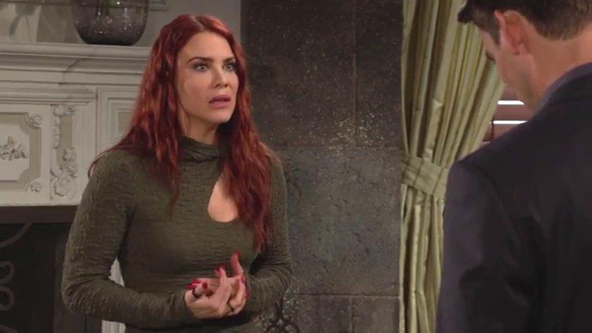 Sally (Courtney Hope) dit à Adam ce qu'elle a sur le cœur. Les Feux de l'Amour, épisode 12725 (16 octobre 2023, CBS)