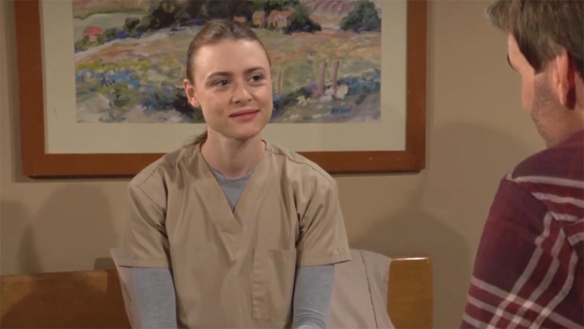 Claire (Hayley Erin) a fait son choix. Les Feux de l'Amour, épisode 12817 (28 février 2024, CBS)