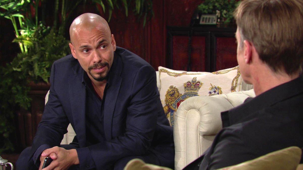 Devon (Bryton James) veut en savoir plus sur le plan initial de son père. Les Feux de l'Amour, épisode 12870 (15 mai 2024, CBS)