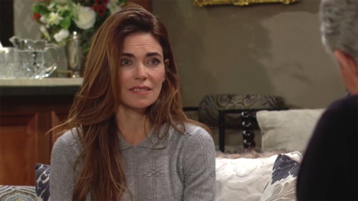 Victoria (Amelia Heinle) ne se sent toujours pas prête à retourner travailler chez Newman. Les Feux de l'Amour, épisode 12889 (11 juin 2024, CBS)