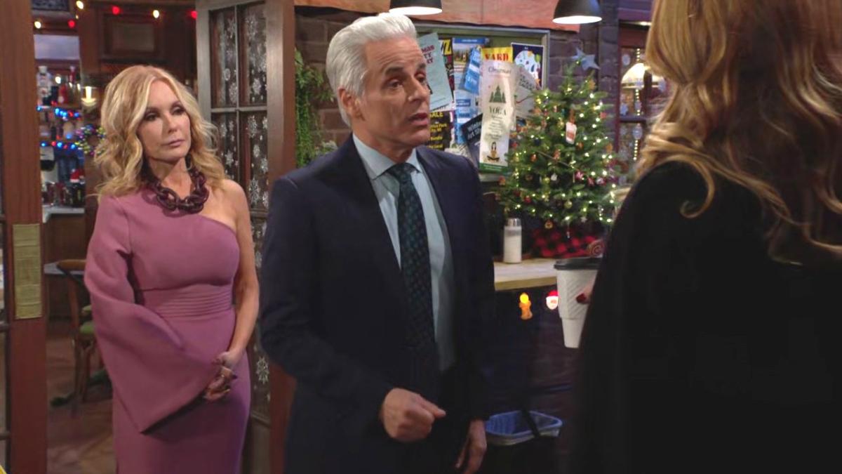 Lauren (Tracey E. Bregman) et Michael (Christian Le Blanc) essaient de défendre leurs points de vue. Les Feux de l'Amour, épisode 13020 (13 décembre 2024, CBS)