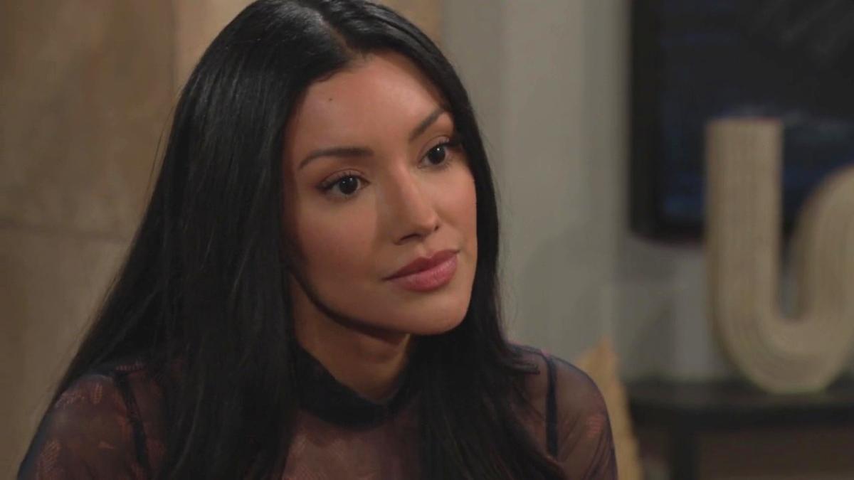 Audra (Zuleyka Silver) préfère dire la vérité à Nate. Les Feux de l'Amour, épisode 13067 (24 février 2025, CBS)
