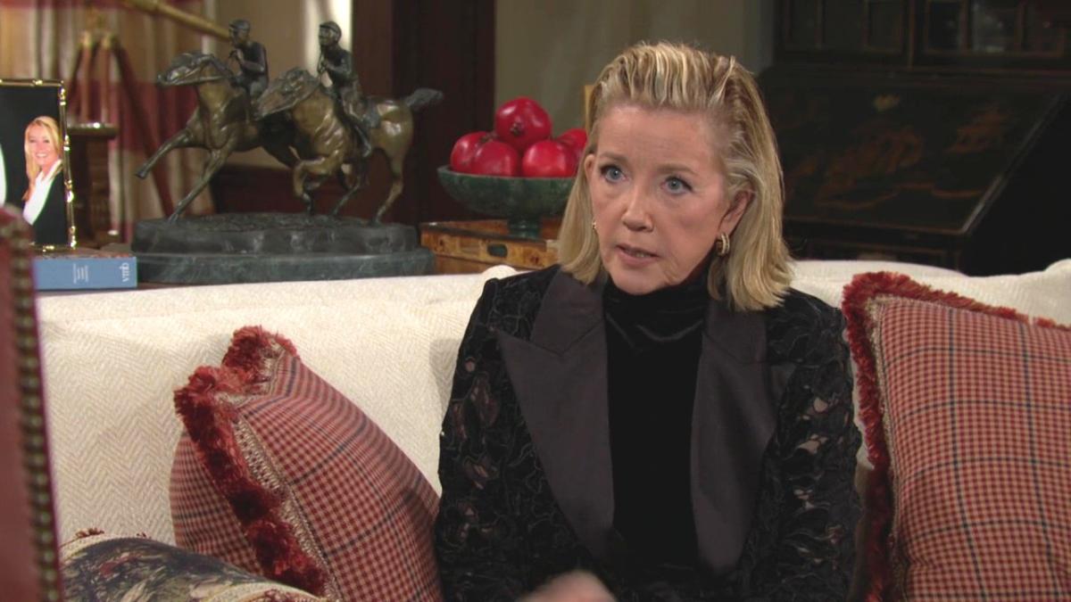 Nikki (Melody Thomas Scott) reproche à Victor son attitude envers Kyle Abbott. Les Feux de l'Amour, épisode 13181 (5 août 2025, CBS)