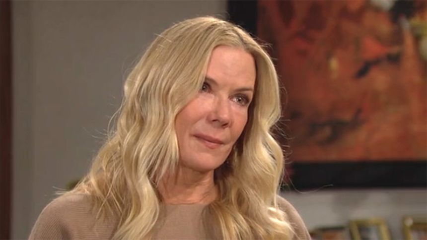 Brooke (Katherine Kelly Lang) se pense prête à tourner la page. Amour, Gloire et Beauté/Top Models,
                     épisode 8726 (10 mars 2022,
CBS)