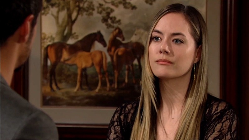 Hope (Annika Noelle) fait comprendre à Thomas qu'il a atteint le point de non-retour. Top Models,
                     épisode 8908 (23 août 2023,
RTL9)