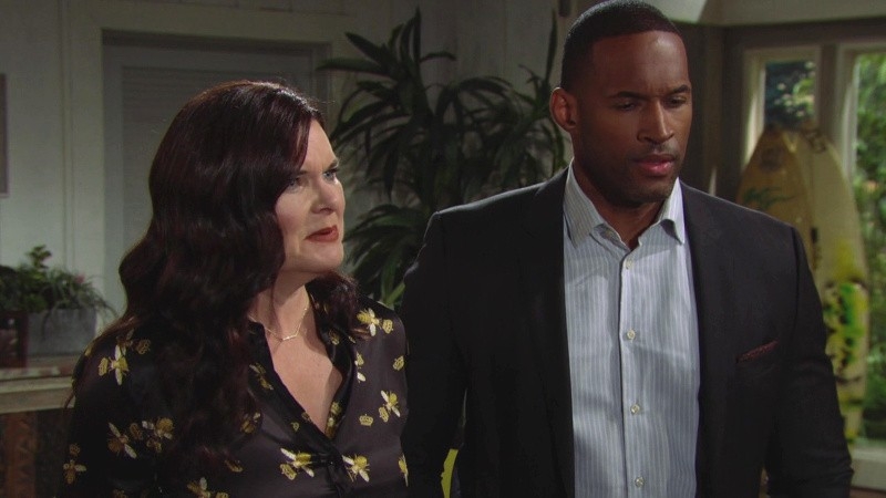 Katie (Heather Tom) est épouvantée par ce qu’elle apprend. Amour, Gloire et Beauté/Top Models,
épisode 8936 (16 janvier 2023,
CBS)