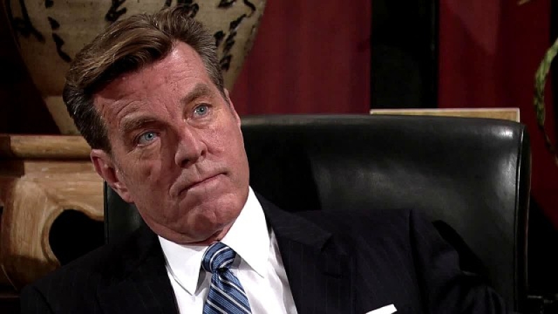Jack (Peter Bergman) tente de calmer Abby. Les Feux de l'Amour,
                     épisode 11173 (8 avril 2025,
TVA)
