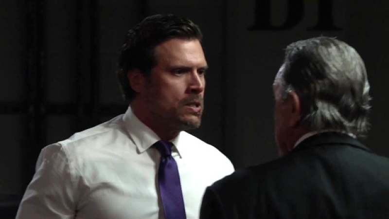 Nick (Joshua Morrow) et Victor (Eric Braeden) règlent leur différend. Les Feux de l'Amour,
                     épisode 11221 (13 juin 2025,
TVA)