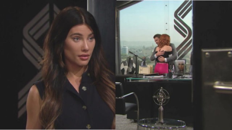 Sally (Courtney Hope) et Liam (Scott Clifton) ignorent qu'ils sont observés… Top Models,
épisode 7676 (1 février 2018,
RTS)