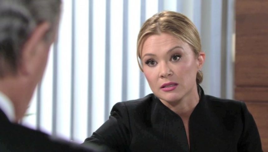 Brittany (Lauren Woodland) défend son client avec ferveur. Les Feux de l'Amour,
épisode 11450 (12 juin 2018,
CBS)