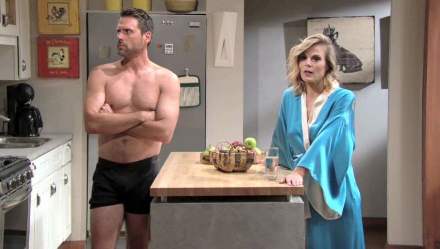 "Et maintenant ?" se demandent Nick (Joshua Morrow) et Phyllis (Gina Tognoni). Les Feux de l'Amour,
épisode 11479 (23 juillet 2018,
CBS)