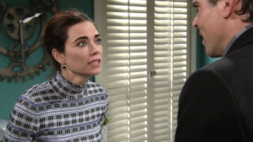 Victoria (Amelia Heinle) est furieuse contre Billy ! Les Feux de l'Amour,
épisode 11608 (23 janvier 2019,
CBS)