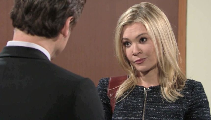 Brittany (Lauren Woodland) espère bien innocenter Sharon. Les Feux de l'Amour,
épisode 11636 (5 mars 2019,
CBS)