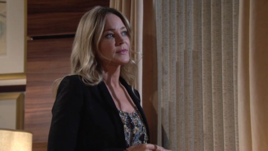 Sharon (Sharon Case) raconte sa relation avec Adam. Les Feux de l'Amour,
épisode 11680 (8 mai 2019,
CBS)