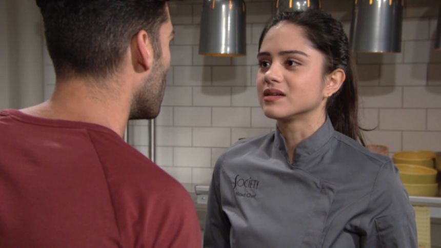 Lola (Sasha Calle) découvre la vérité. Les Feux de l'Amour,
épisode 11681 (9 mai 2019,
CBS)