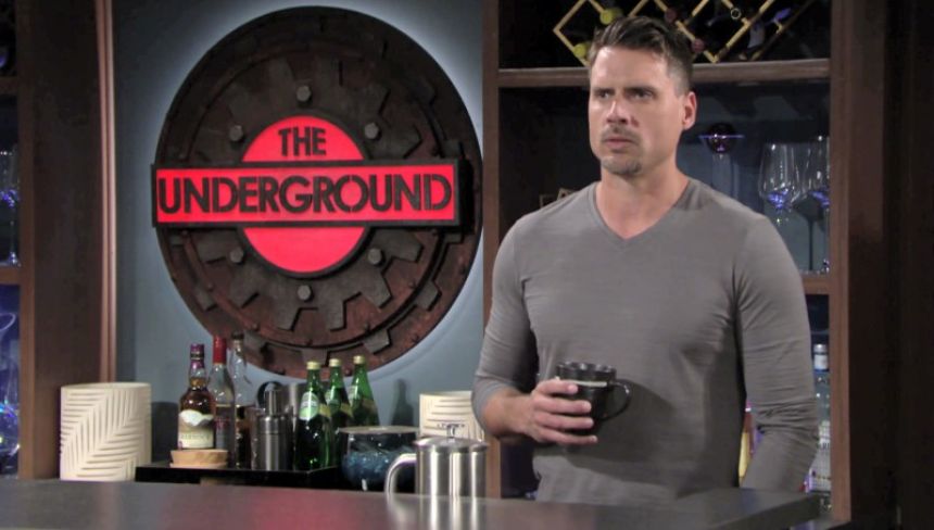 Nick (Joshua Morrow) trouve le retour d'Adam suspect. Les Feux de l'Amour,
épisode 11684 (14 mai 2019,
CBS)