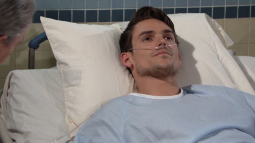 Adam (Mark Grossman) a retrouvé la mémoire. Les Feux de l'Amour,
épisode 11689 (21 mai 2019,
CBS)