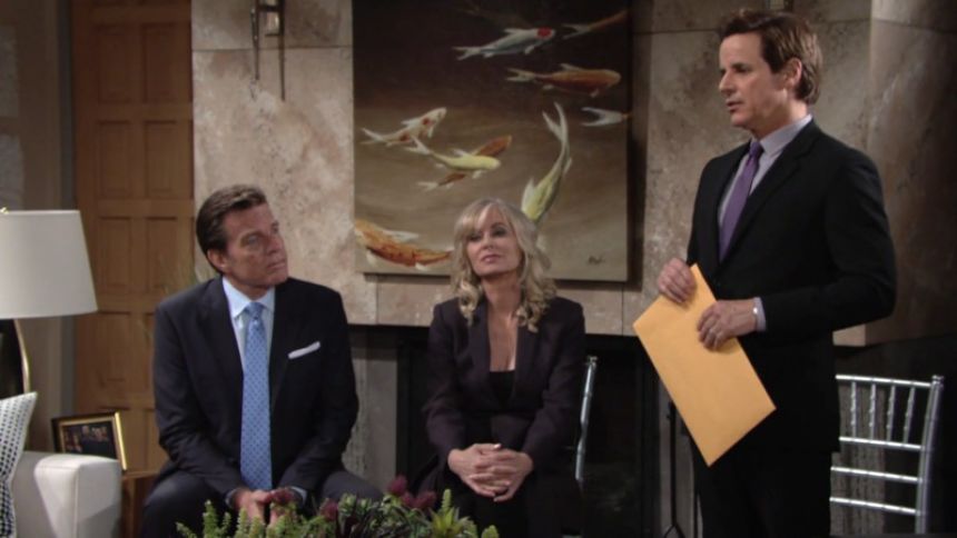 Michael (Christian LeBlanc) lit le testament de Neil. Les Feux de l'Amour,
épisode 6022 (22 mars 2022,
AUVIO)
